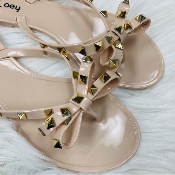 Beige jelly studded sandal - Picture 3 of 6